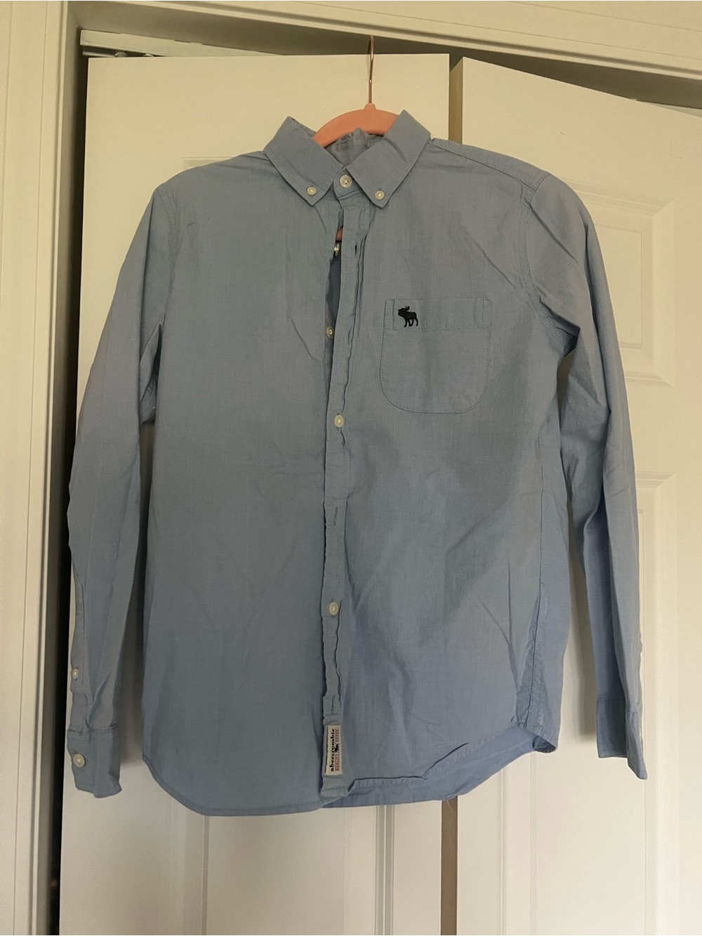 abercrombie kids light blue button-down shirt